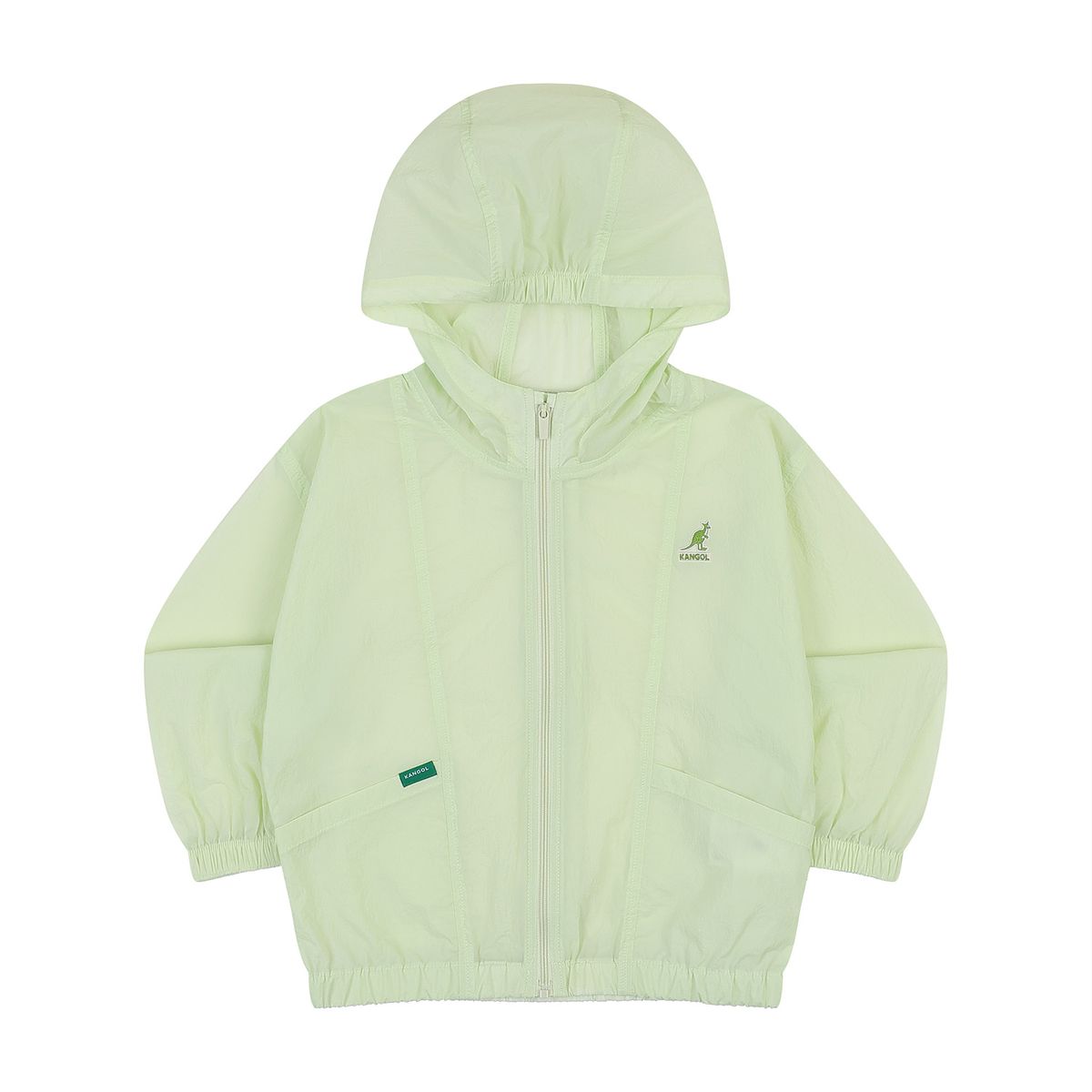 캉골키즈(KANGOL KIDS) 라이트 웨이트 후디드 윈드브레이커 RB 0001 라임