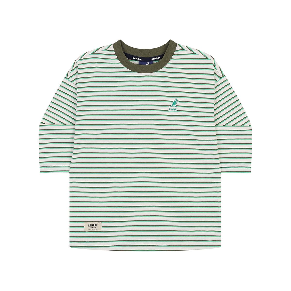 캉골키즈(KANGOL KIDS) 3/4슬리브 스트라이프 티셔츠 RB 0001 그린