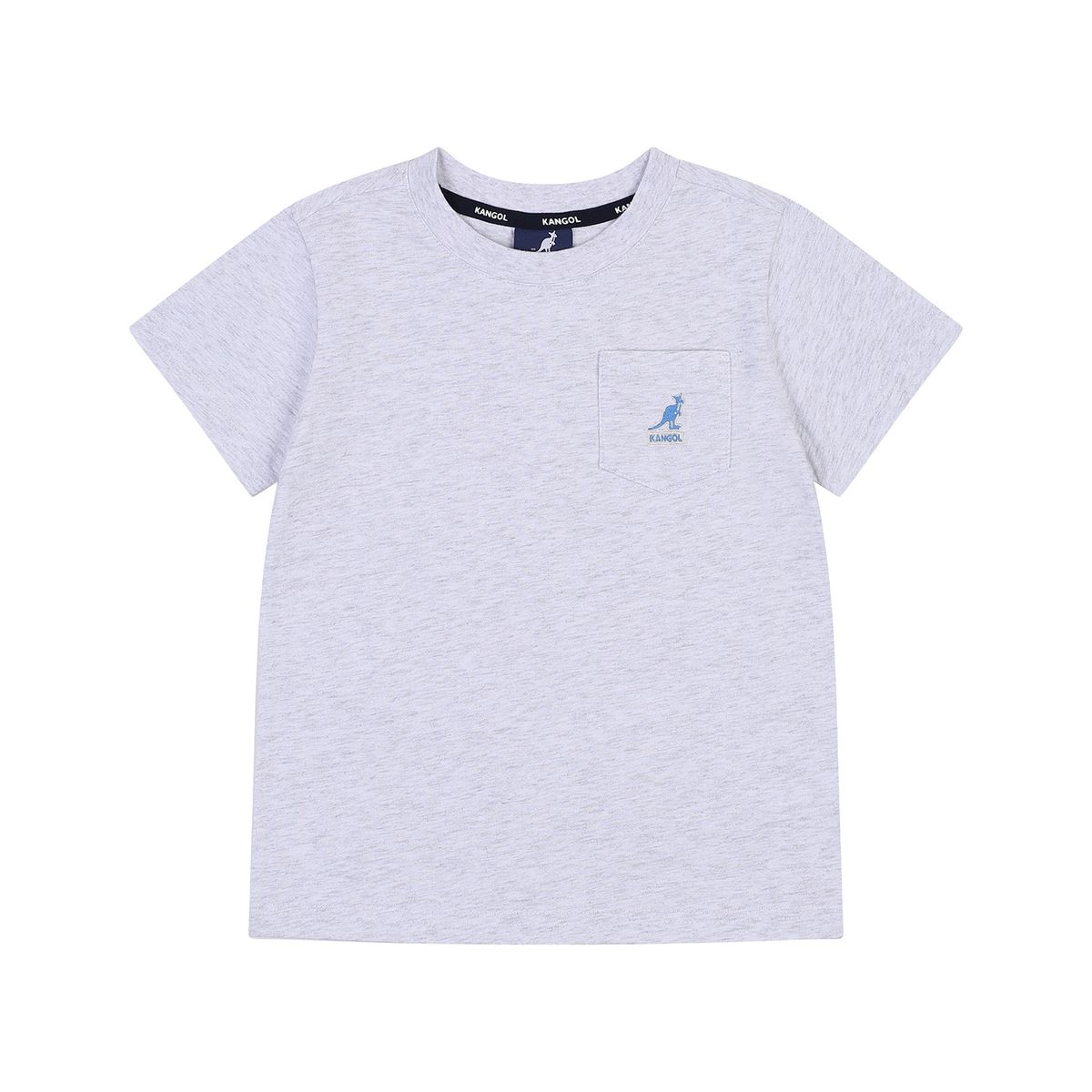 캉골키즈(KANGOL KIDS) 포켓 로고 숏 슬리브 티셔츠 RB 0002 멜란지 그레이