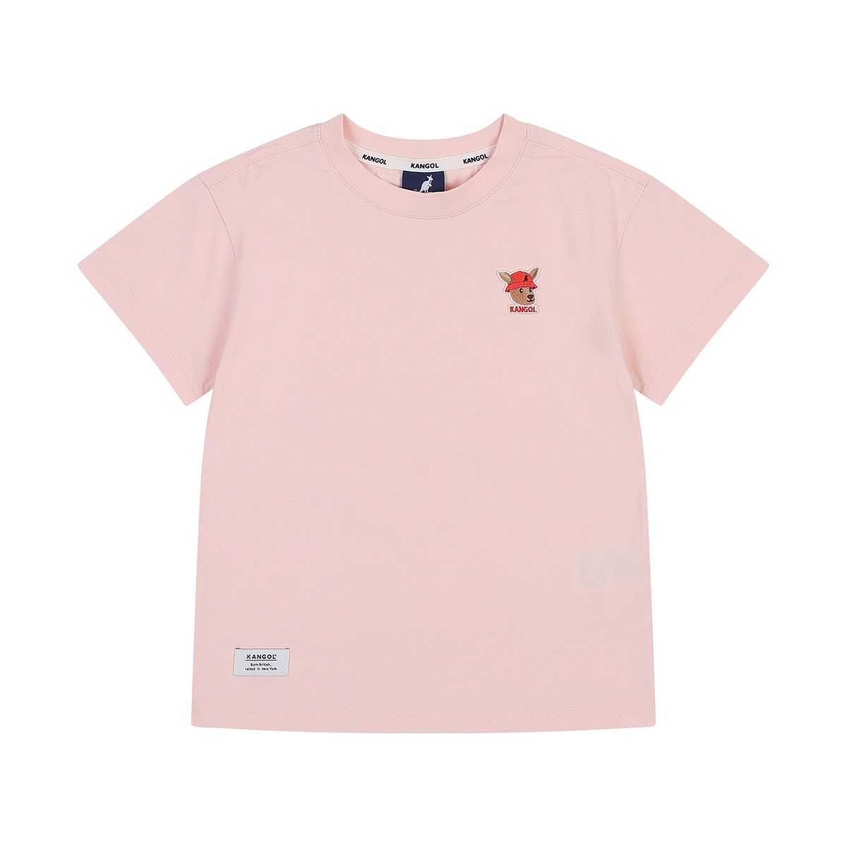 캉골키즈(KANGOL KIDS) 루 심볼 패치 숏 슬리브 티셔츠 RB 0003 핑크