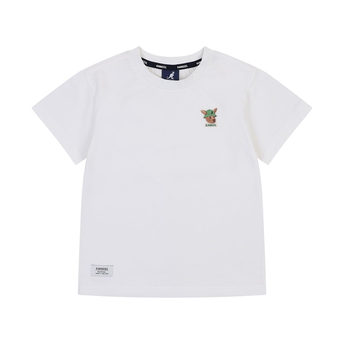 캉골키즈(KANGOL KIDS) 루 심볼 패치 숏 슬리브 티셔츠 RB 0003 아이보리