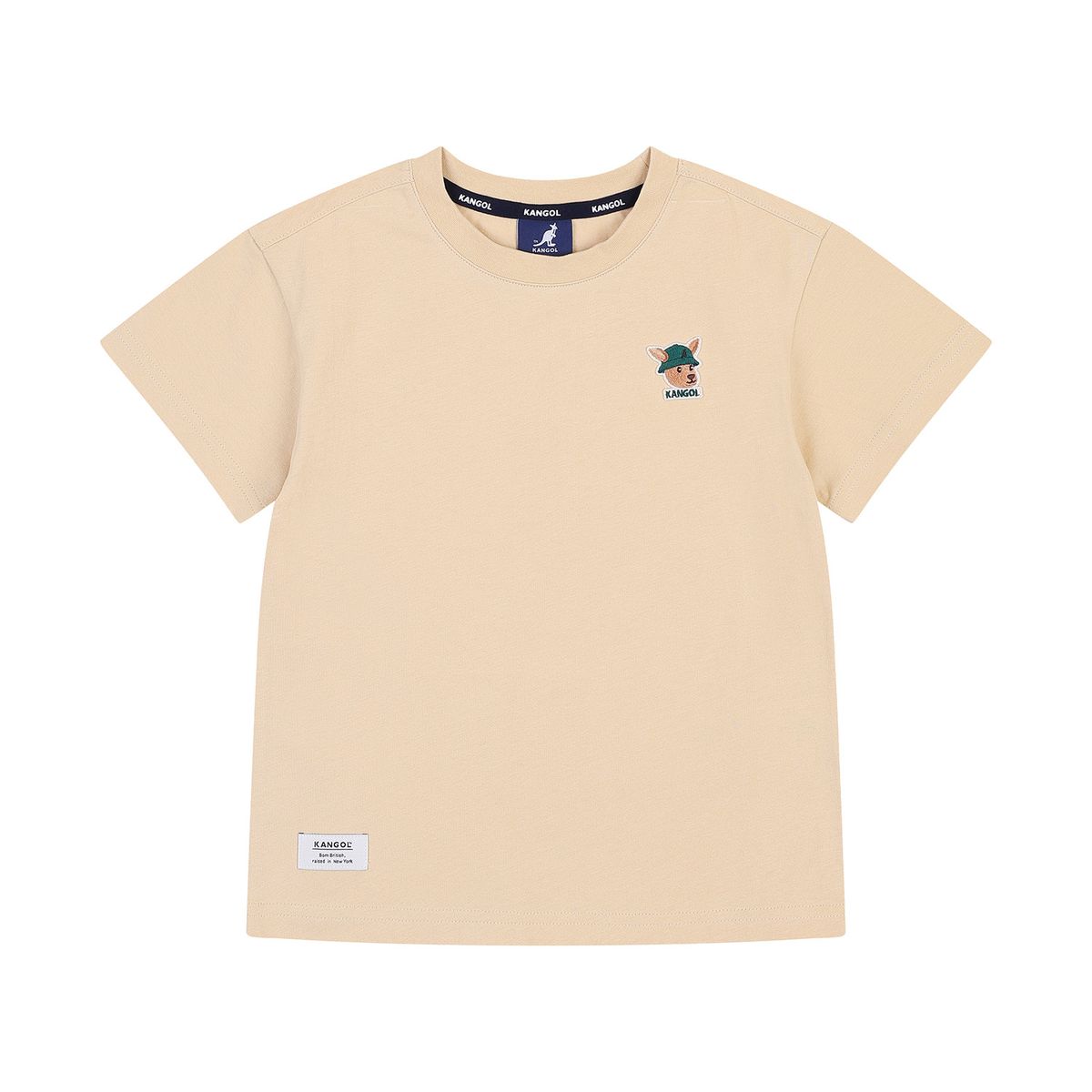 캉골키즈(KANGOL KIDS) 루 심볼 패치 숏 슬리브 티셔츠 RB 0003 베이지