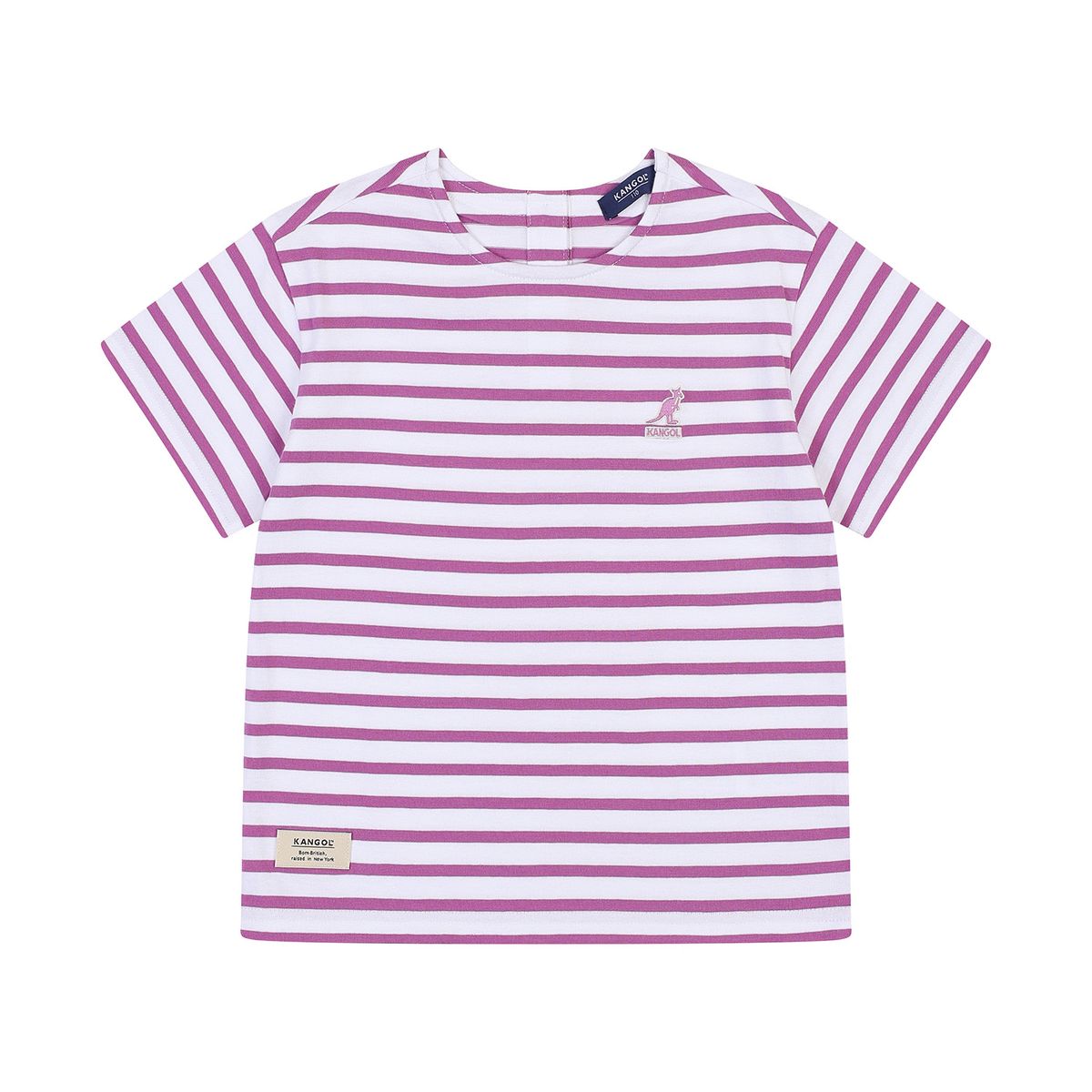 캉골키즈(KANGOL KIDS) 숏 슬리브 스트라이프 티셔츠 RB 0004 퍼플