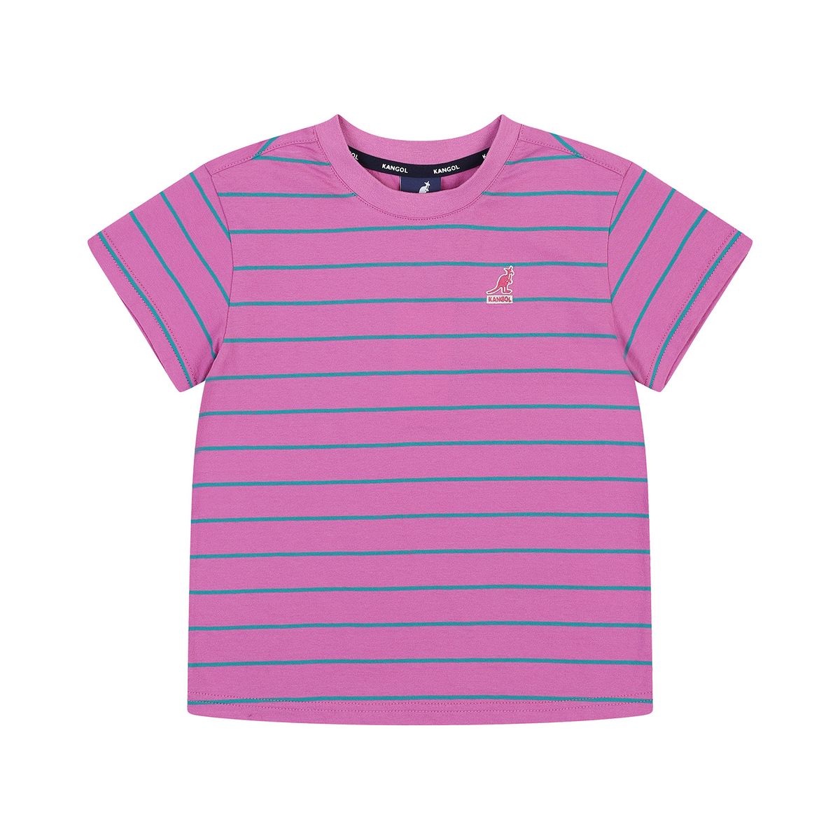 캉골키즈(KANGOL KIDS) 숏 슬리브 뉴 스트라이프 티셔츠 RB 0005 퍼플