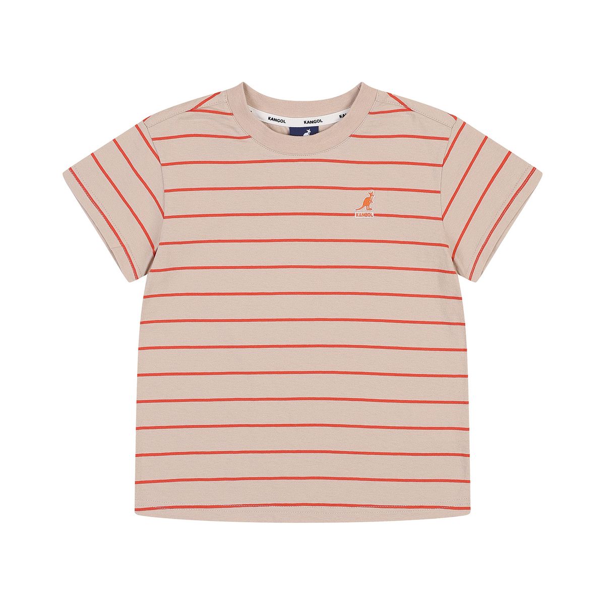 캉골키즈(KANGOL KIDS) 숏 슬리브 뉴 스트라이프 티셔츠 RB 0005 베이지
