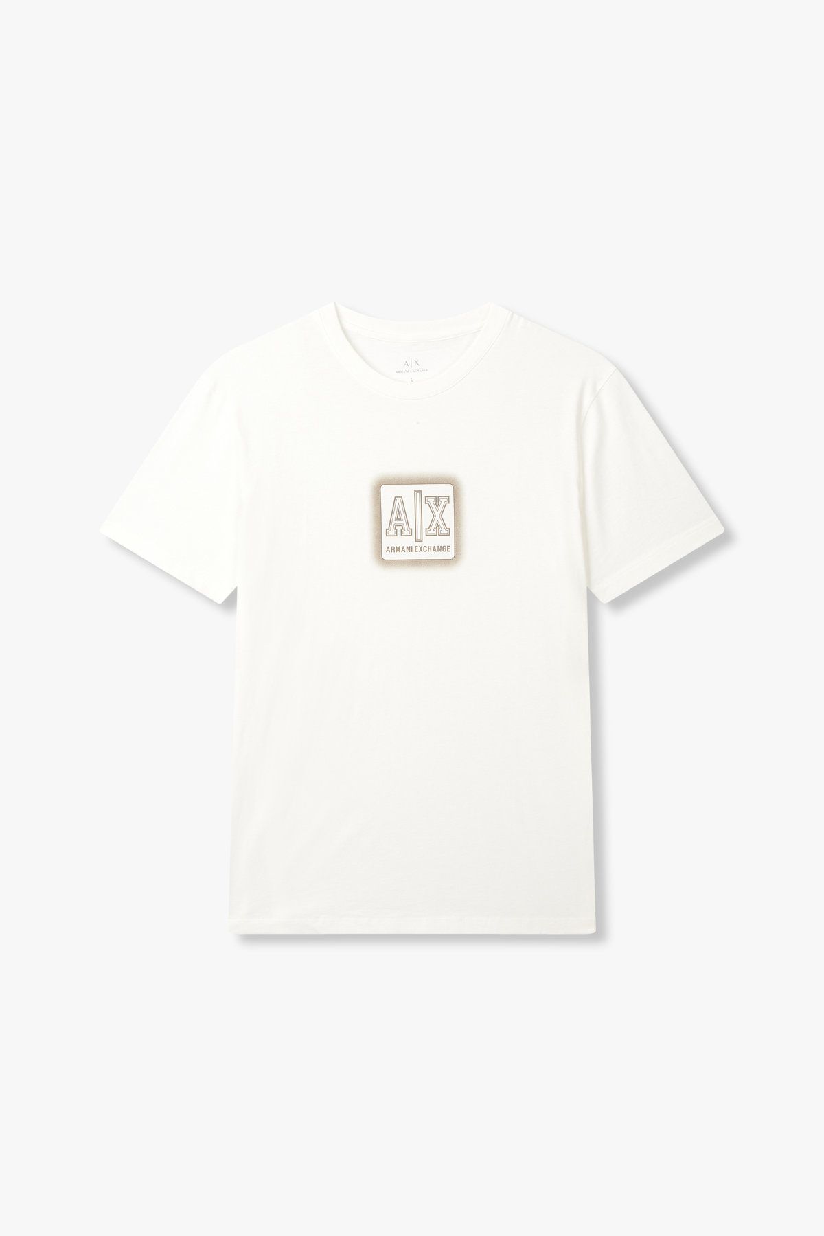 아르마니 익스체인지(ARMANI EXCHANGE) 남성 로고 프린트 크루넥 티셔츠_오프 화이트 A415130011