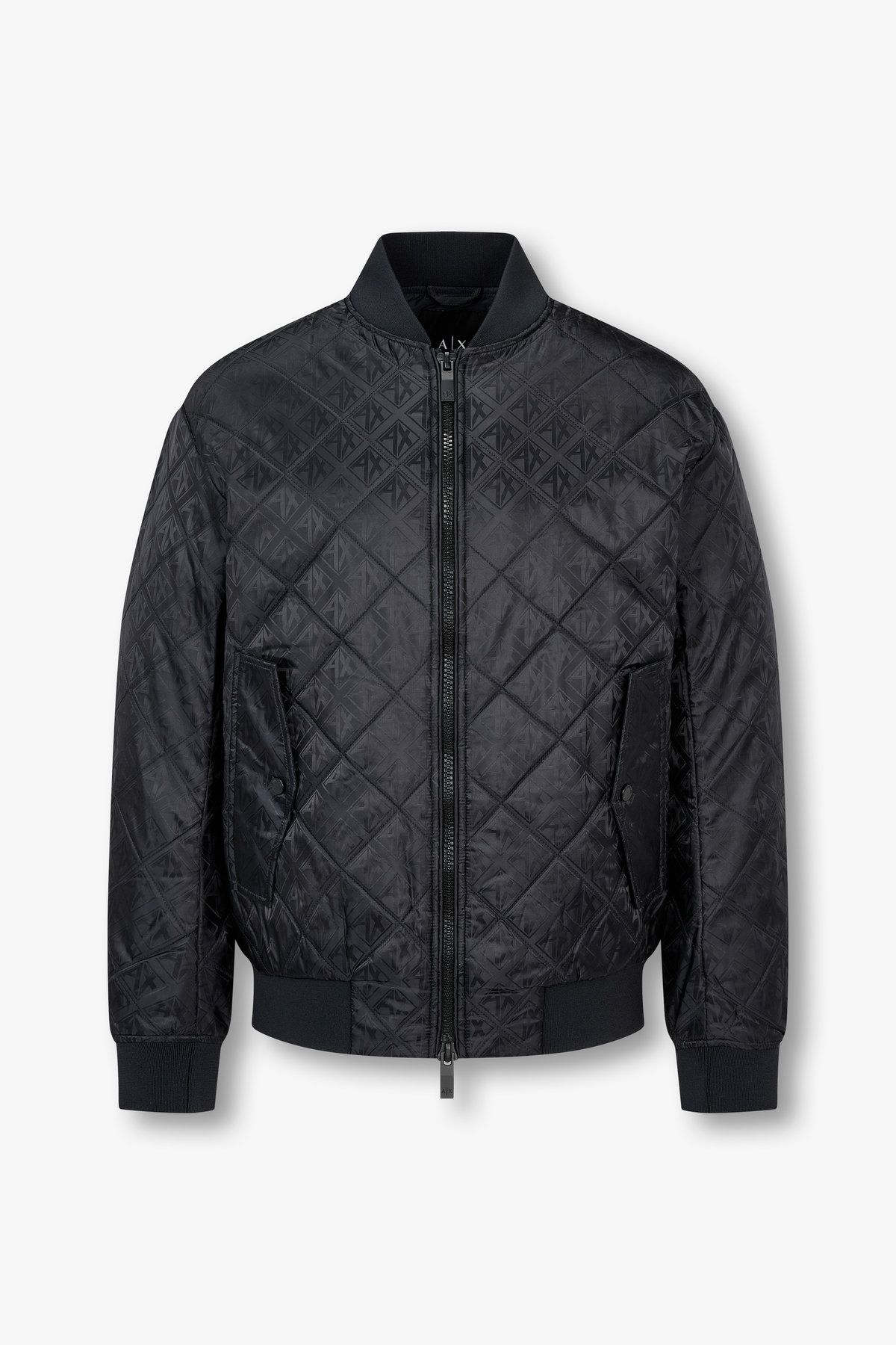 아르마니 익스체인지(ARMANI EXCHANGE) 남성 톤온톤 로고 패턴 퀼팅 자켓_다크 네이비 A415110002