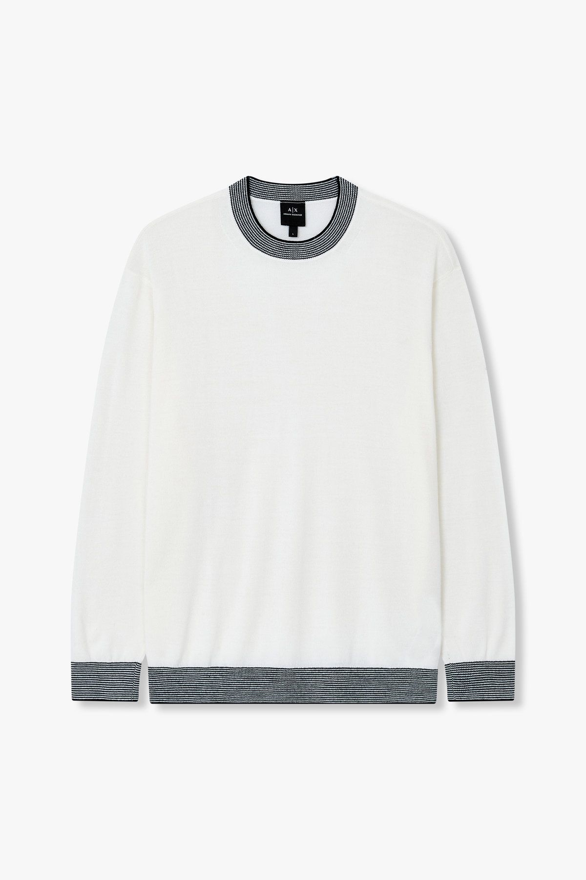 아르마니 익스체인지(ARMANI EXCHANGE) 남성 울 블렌드 롱 슬리브 스웨터_오프 화이트 A415132008