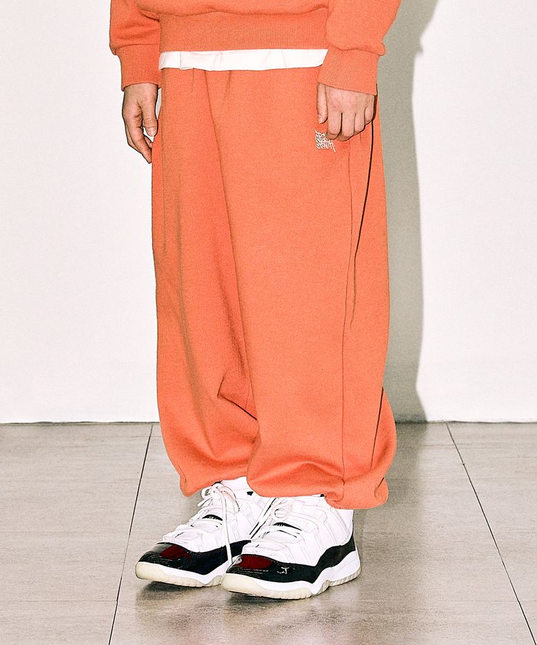 KIDS TAG SWEAT PANTS - ORANGE