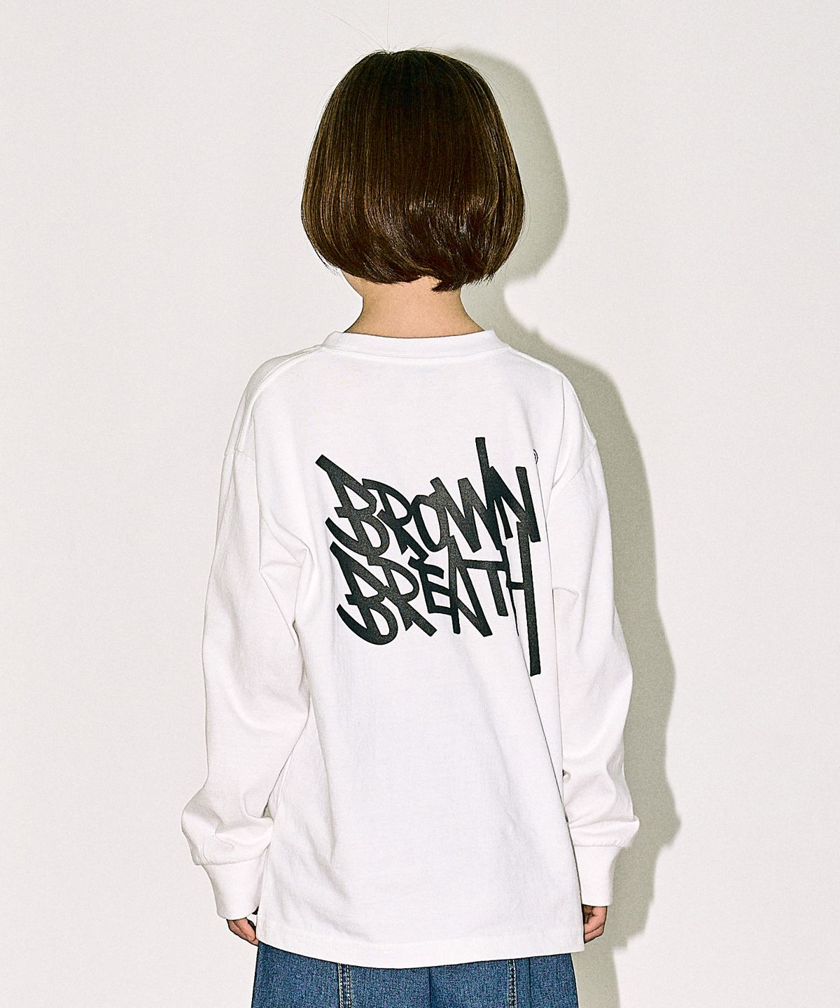 브라운브레스 키즈(BROWNBREATH KIDS) KIDS TAG LONGSLEEVE - WHITE