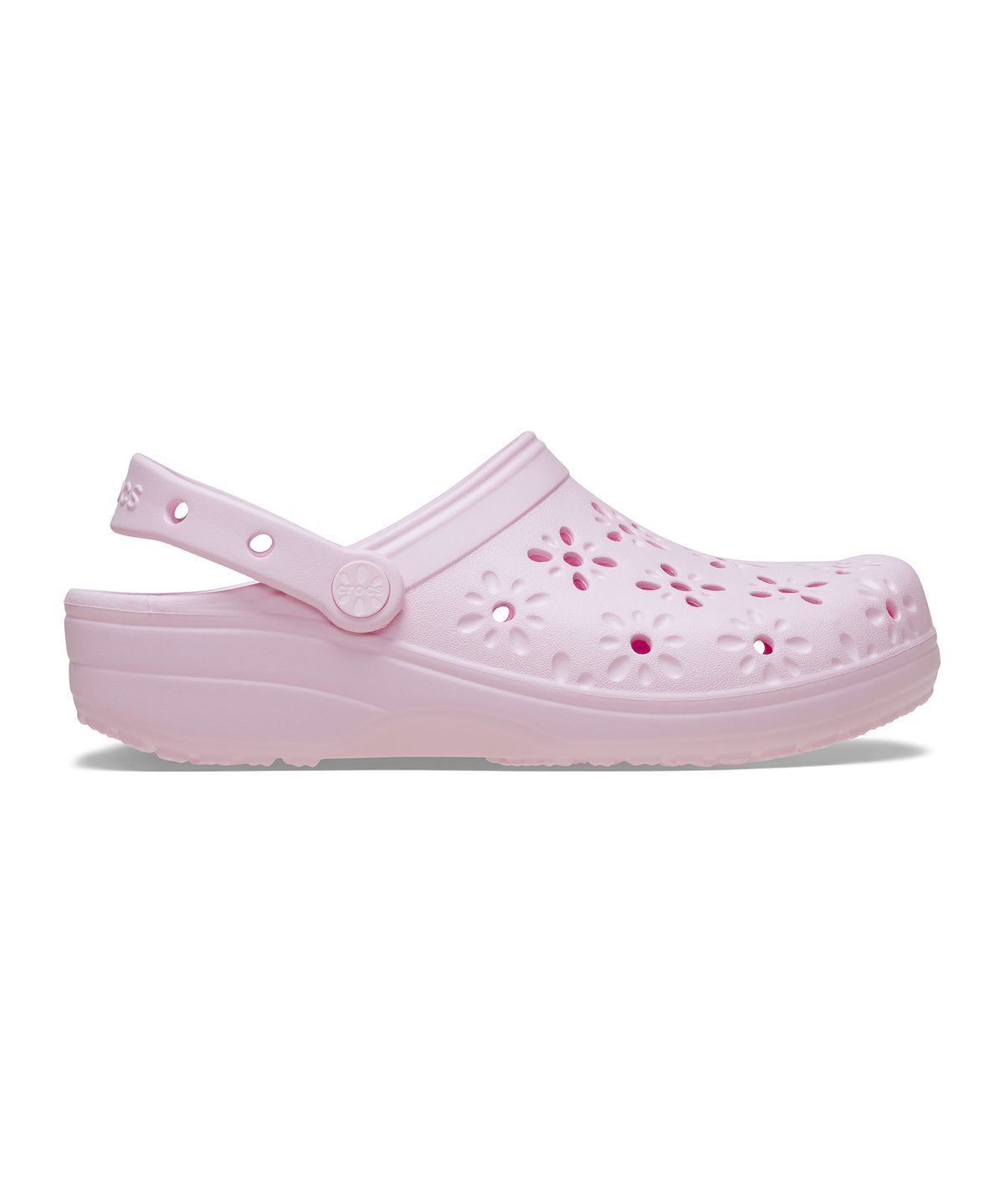 크록스(CROCS) 클래식 플로럴 컷 아웃 클로그 - 핑크 밀크 / 210927-6ZW