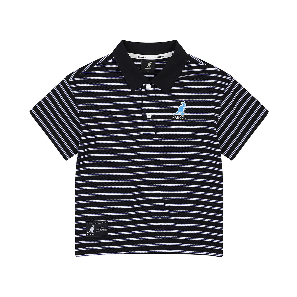 캉골키즈(KANGOL KIDS) 스트라이프 쿨맥스 피케 카라 티셔츠 RB 0201 블랙