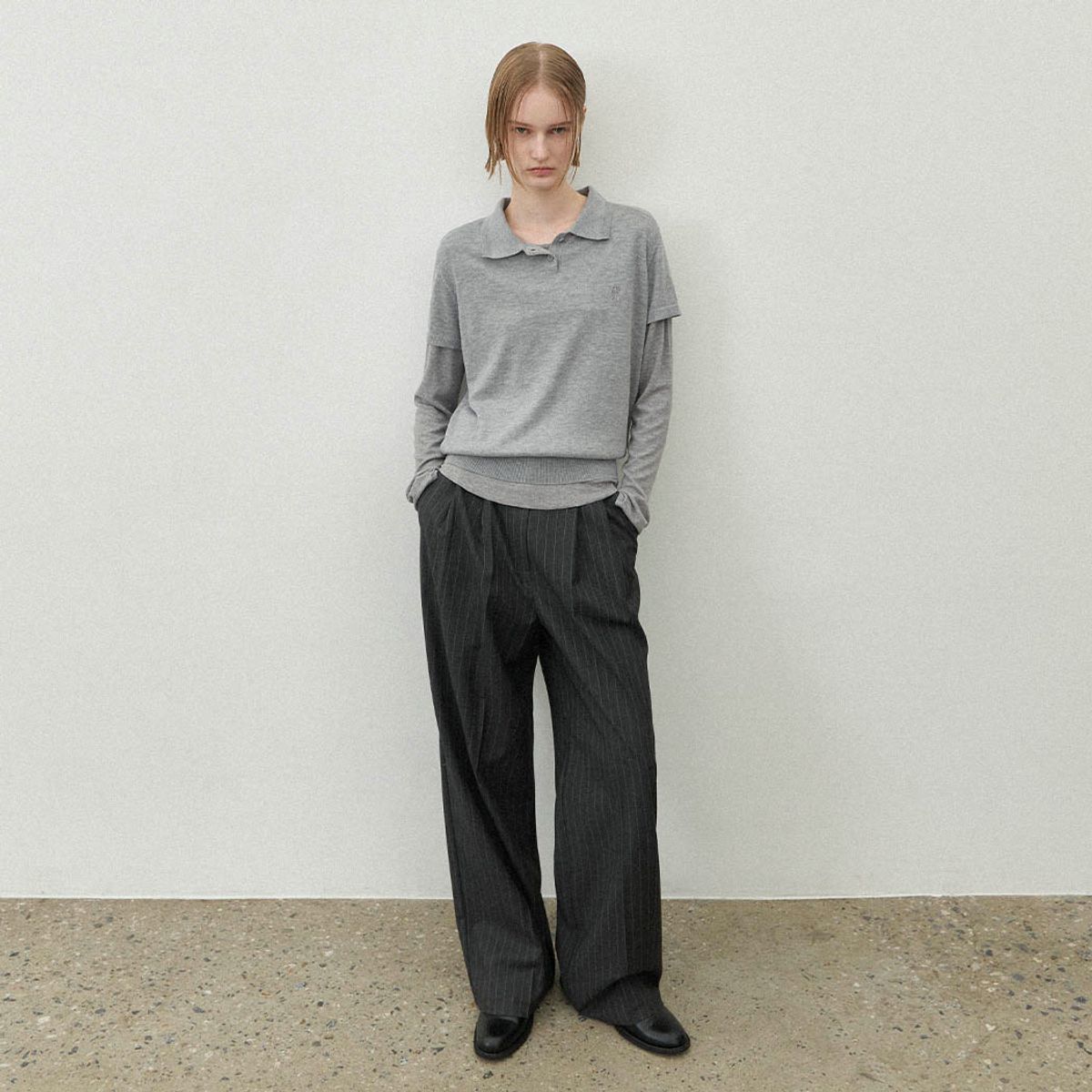 아틀리에 나인(ATELIER NAIN) ESSENTIAL WOOLCY COLLAR KNIT(T-7019)