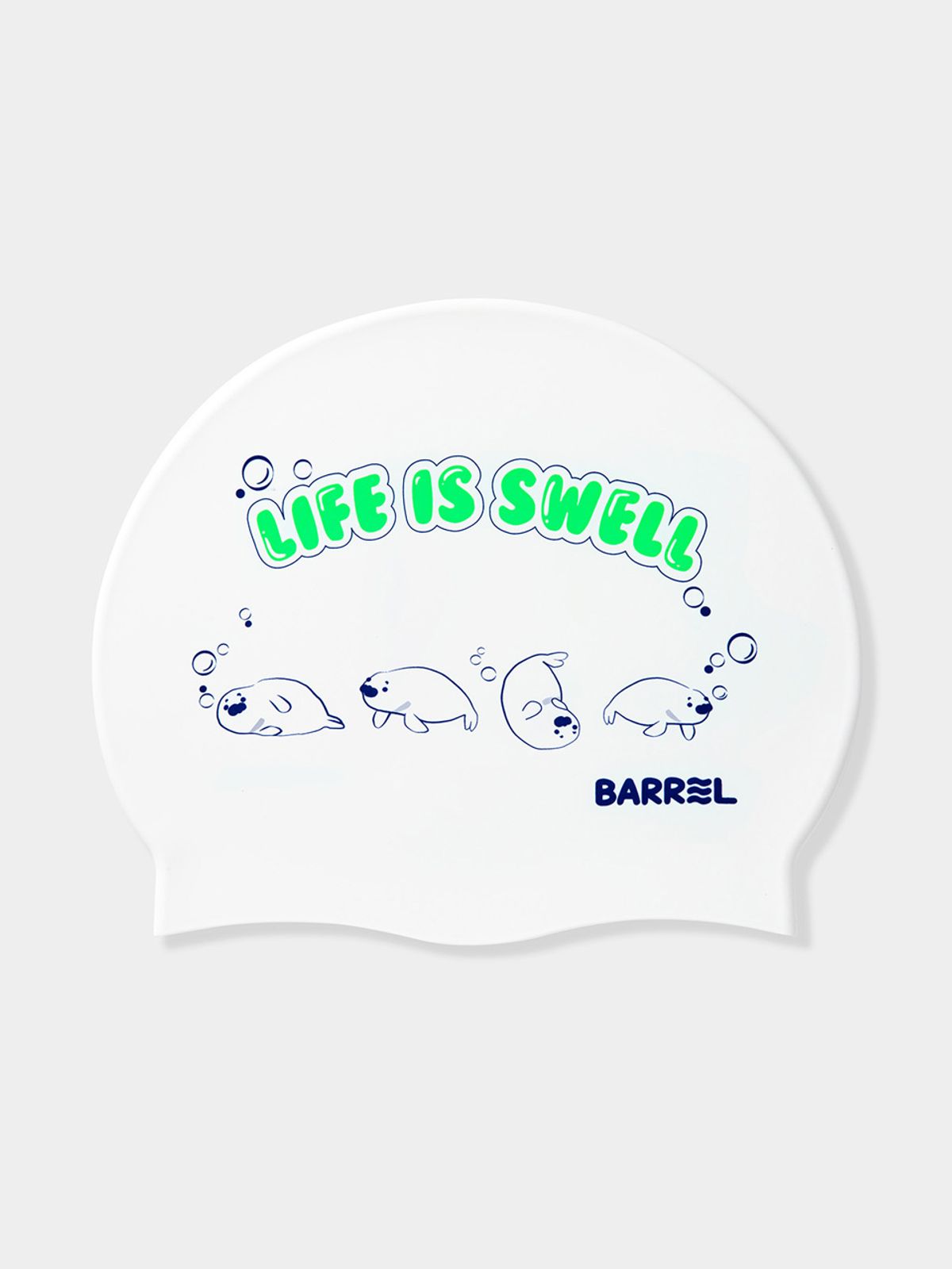 배럴(BARREL) 키즈 씰 프렌즈 실리콘 스윔 캡 화이트 (B5SKASC001WHT)