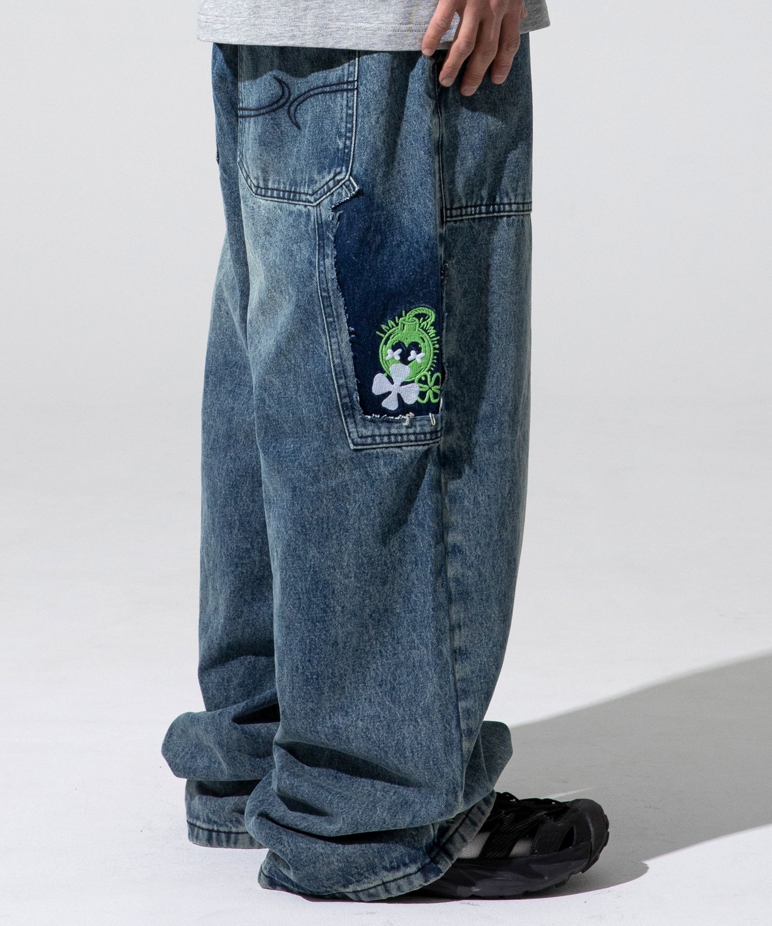 MUSINSA | XTONZ XP270 CLOVER FATIG WIDE BALLOON DENIM PANTS