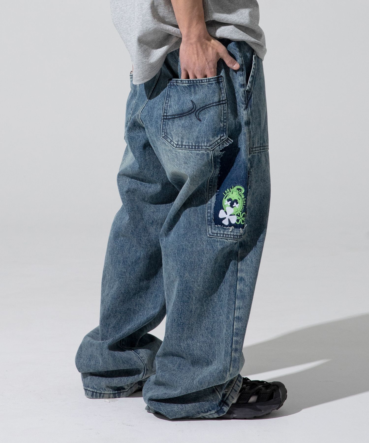 [XTONZ] CLOVER FATIGUE WIDE BALLOON DENIM PANTS ★大人気★ XTONZ] CLOVER FATIGUE WIDE BALLOON DENIM PANTS ☆大人気