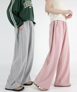 여자 사이드턱 숏롱 와이드트레이닝팬츠 6COLOR