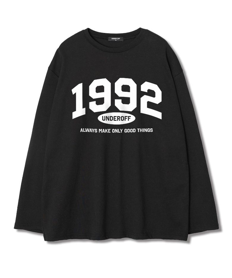 레이어드 크루넥 롱슬리브 1992아치 티셔츠 블랙