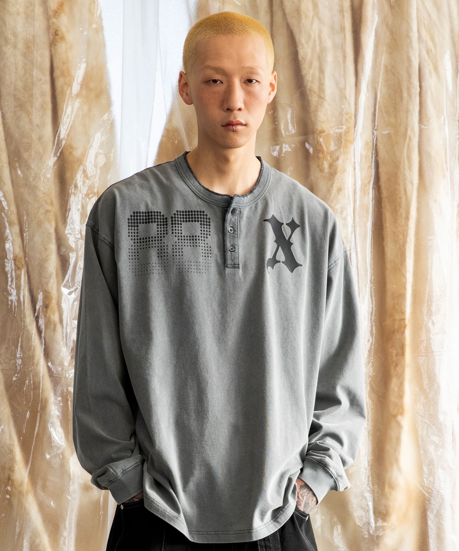 ★XTONZ★ XTT120 JENNA FADE WASHING HENRY NECK LONG SLEEVE C MUSINSA | XTONZ XTT120 JENNA FADE WASHING HENRY NECK LONG