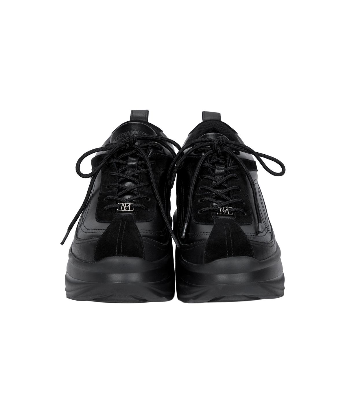 트리밍버드(TREEMINGBIRD) Flatform Cowhide Leather Sneakers [ Black ]