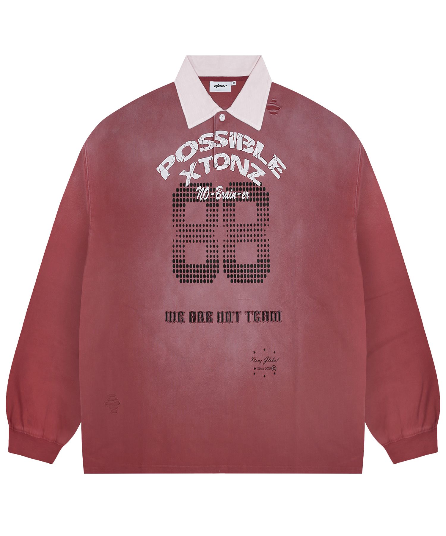 XTONZのXTT116 Fabia Destroyed Rugby Collar Long Sleeve 全2色 MUSINSA | XTONZ XTT116 Fabia Destroyed Rugby Collar Long