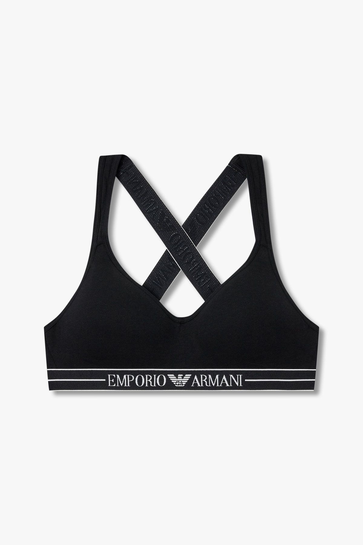 엠포리오 아르마니 언더웨어(EMPORIO ARMANI UNDERWEAR) 여성 라인 밴딩 패디드 트라이앵글 브라_블랙 0825181517