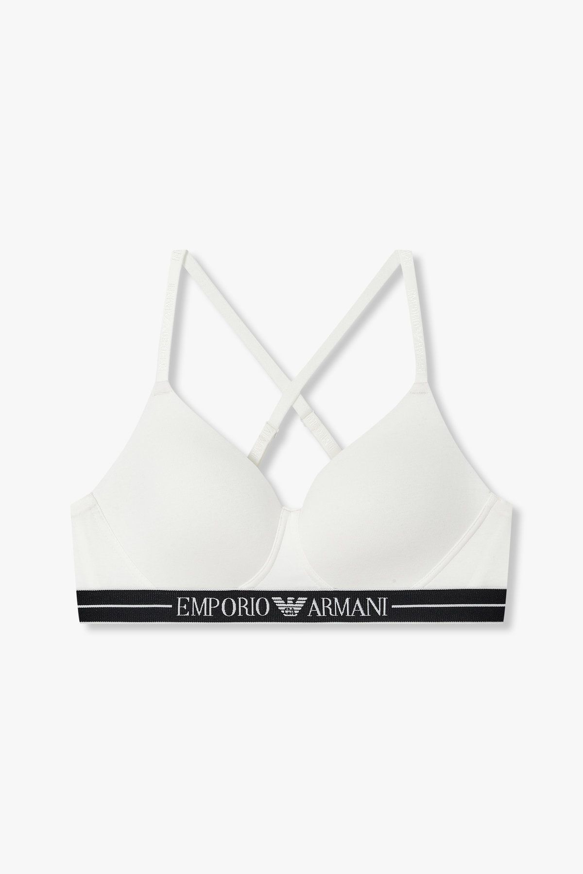 엠포리오 아르마니 언더웨어(EMPORIO ARMANI UNDERWEAR) 여성 라인 밴딩 패디드 소프트 컨투어 브라_화이트 0825181518