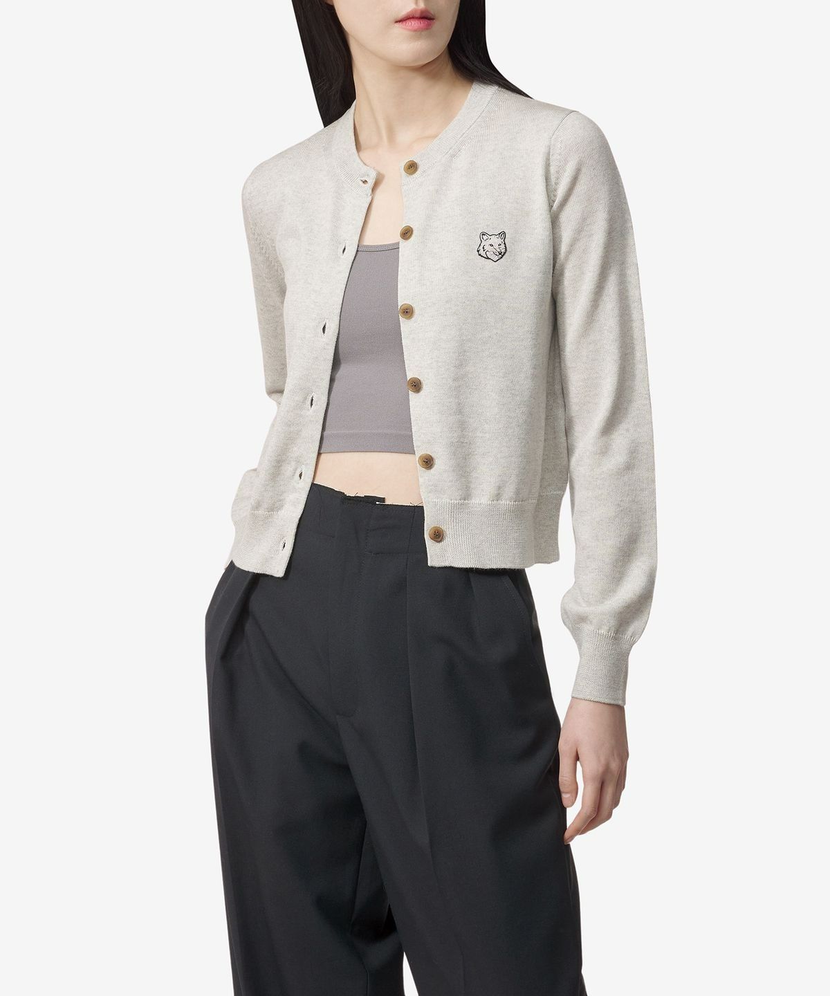 MUSINSA公式 | MAISON KITSUNE Bold Fox Head Patch Regular Cardigan