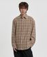 루즈드 체크 셔츠 (베이지)