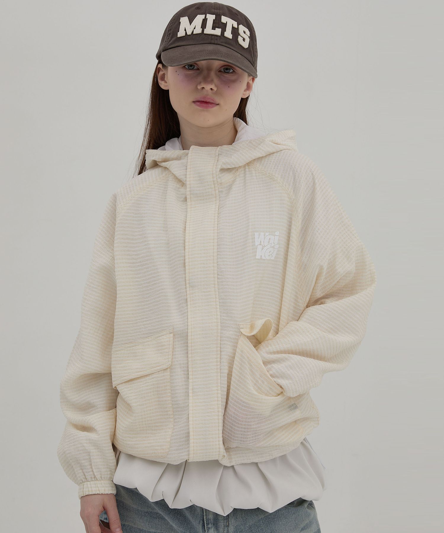 ★Wai Kei★ Reversible Check Windbreaker Ivory YKBE01JK02-1 MUSINSA公式 | WAI KEI Reversible Check Windbreaker Ivory