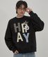 [개횬 PICK] HAPPY 패치워크 맨투맨 블랙