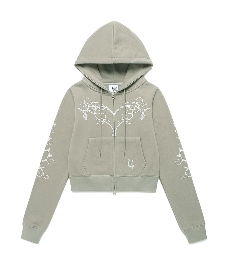 W STEM ZIP UP HOODIE KHAKI(CV2FSFM402A)