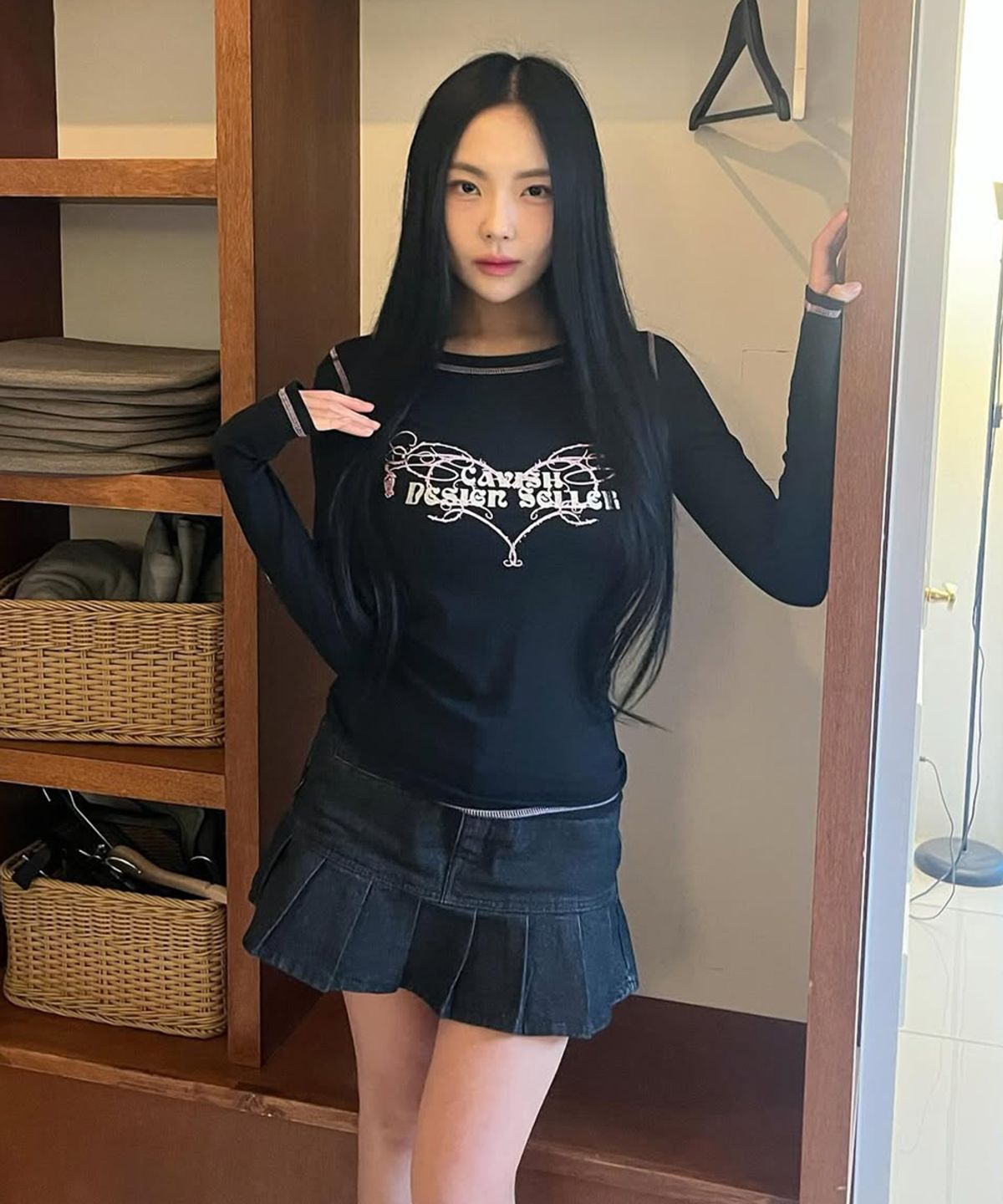 카비시(CAVISH) W STEM LS TEE BLACK(CV2FSFT553A)