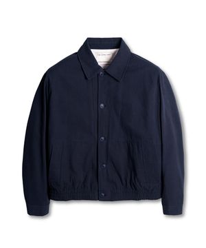 크롭 코튼 블루종 자켓 (네이비)