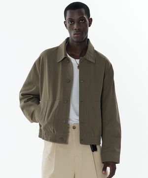 크롭 코튼 블루종 자켓 (카키)