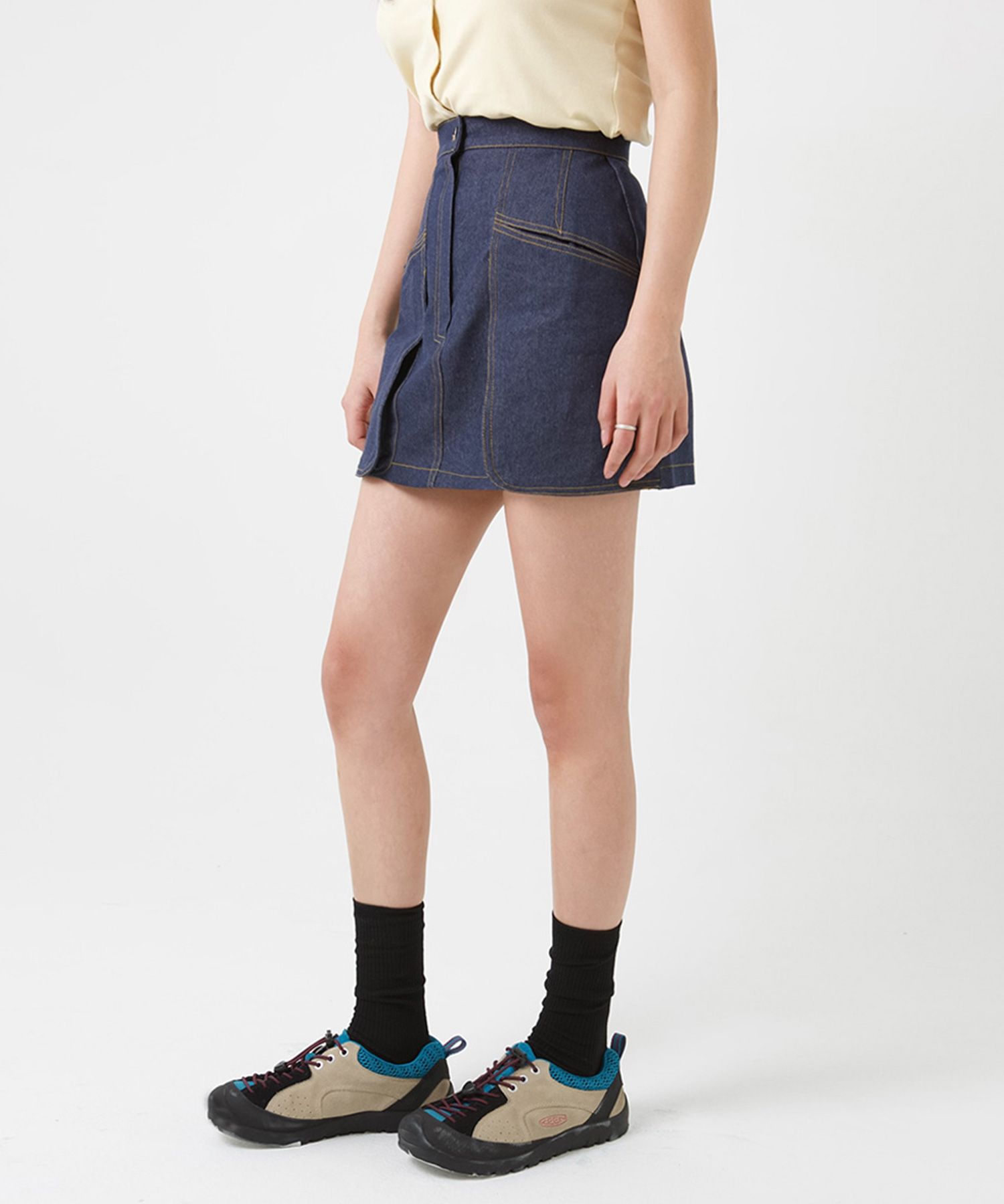 ★muahmuah☆STITCH LOGO PLEATS SKIRT STITCH LOGO PLEATS SKIRT [1color] - muahmuah | 60% - Asian
