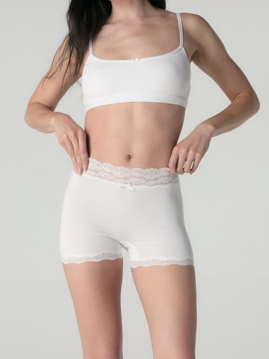 MUSINSA公式 | GLOWNY ALLURE LACE BOYSHORTS (WHITE)