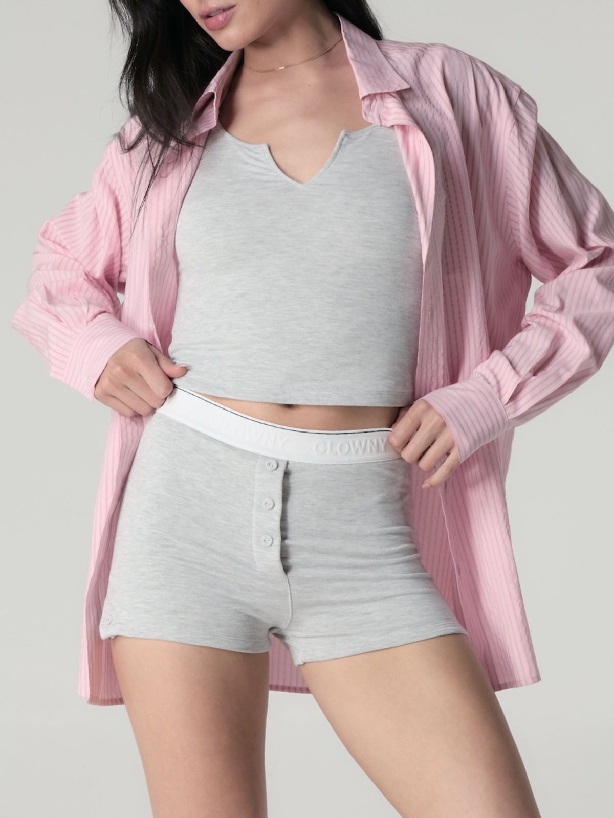 글로니(GLOWNY) MELLOW BOXER BRIEF (WHITE MELANGE)