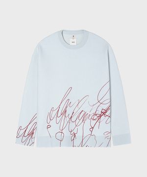 (M) 스크리블 크루넥 라이트 블루 SCRIBBLE CREWNECK LIGHT BLUE