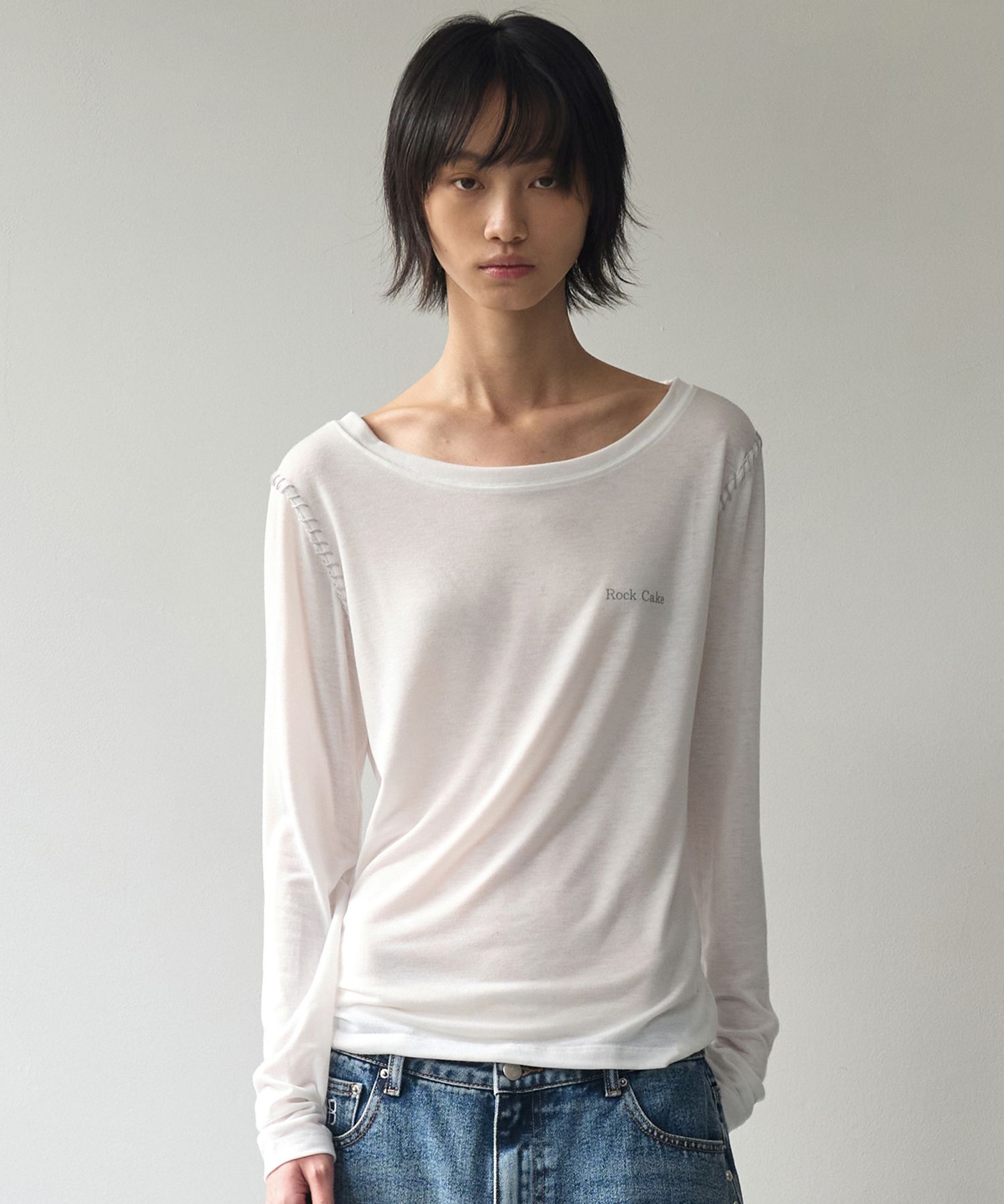 Tシャツ・カットソー ROCKCAKE Rope Shoulder Long Sleeve Top 5BJH598 MUSINSA | ROCKCAKE Rope Shoulder Long Sleeve Top - Ivory