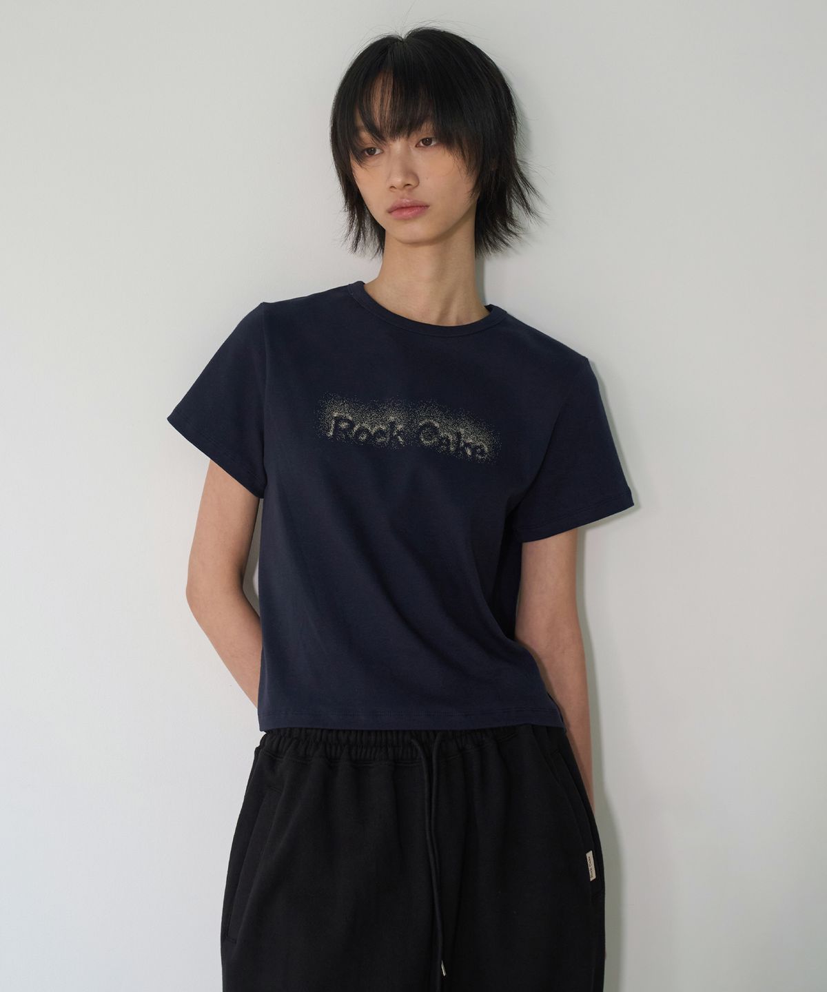 락케이크(ROCKCAKE) Point Drawing Logo Top - Navy