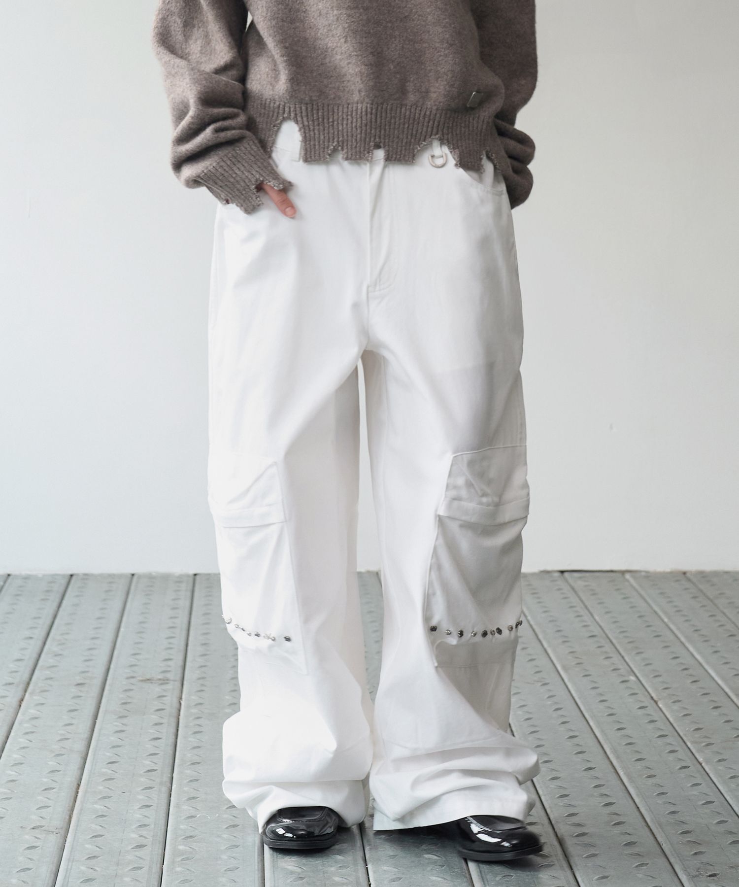 ◆ROCKCAKE◆ Pocket Studded Pants White MUSINSA | ROCKCAKE Pocket Studded Pants - White
