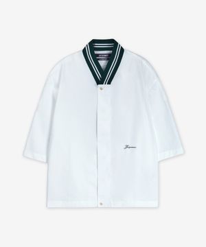 라 슈미즈 베이스볼 반소매 셔츠 - 화이트 / 255SH1141454100