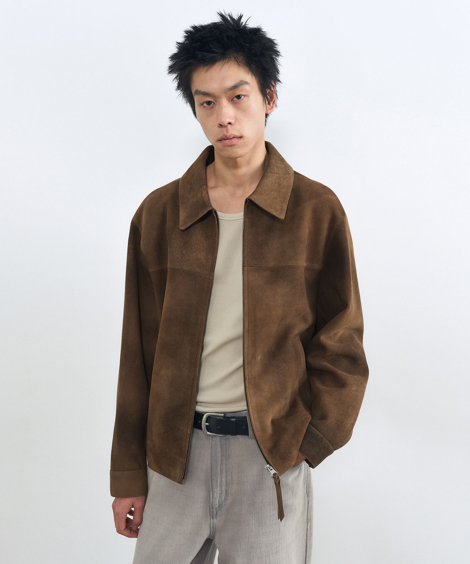 MUSINSA公式 | INSILENCE ゴートスキンヌバックジャケット BROWN