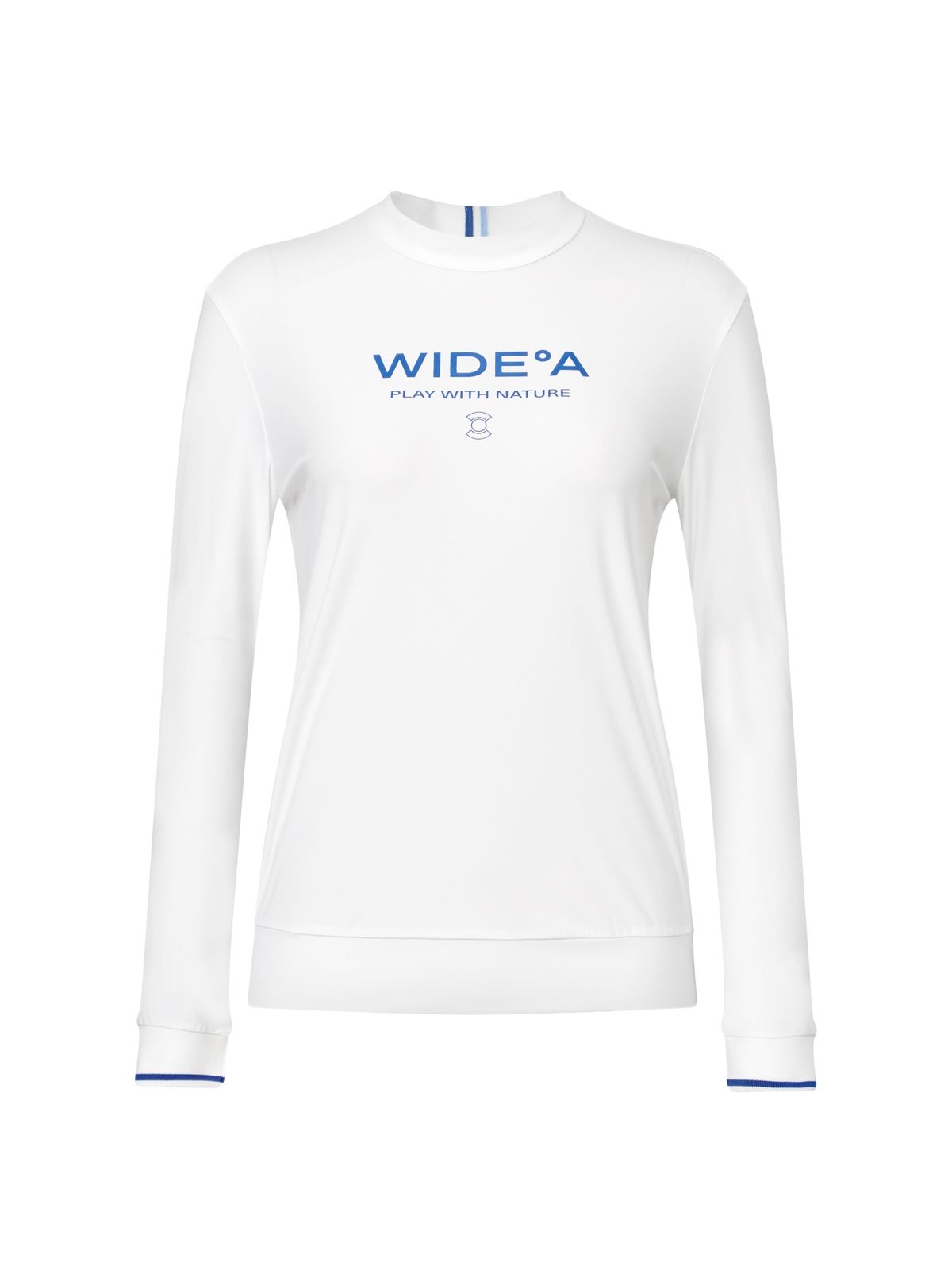 와이드앵글(WIDEANGLE) TO 앞판 프린트 모크넥 티셔츠 L_White