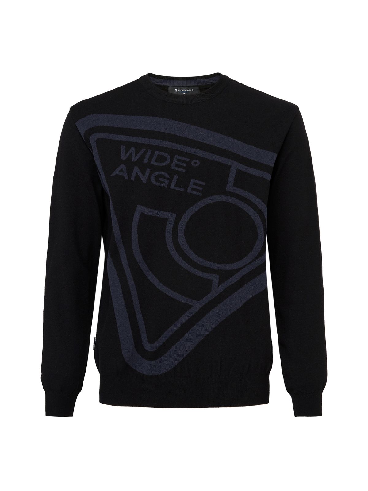 와이드앵글(WIDEANGLE) CO 그래픽 로고 라운드 스웨터 M_Black
