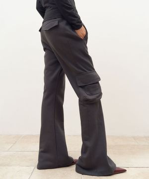 Line Cargo Sweat Pants in Charcoal