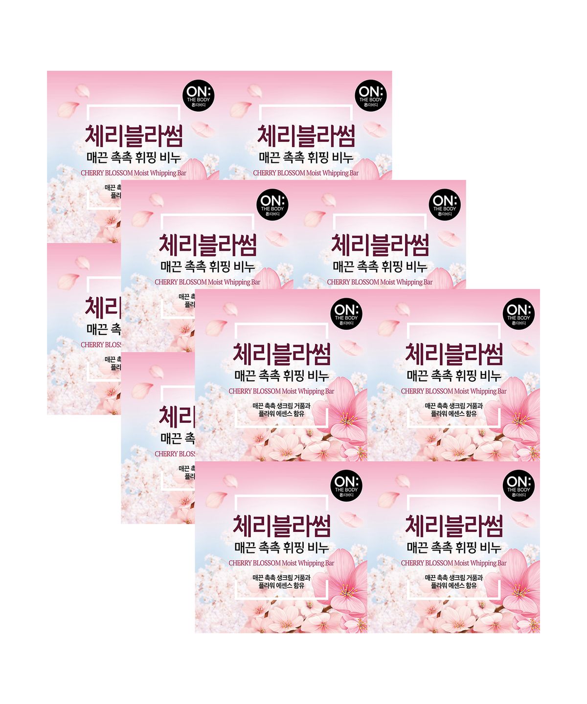온더바디(ONTHEBODY) 체리블러썸 휘핑 비누 90g 4입 x 3pack