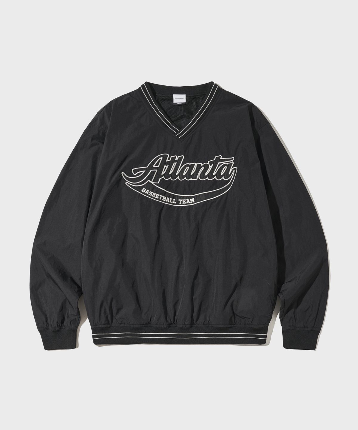 아웃스탠딩(OUTSTANDING) BASKETBALL WARMUP PULLOVER_BLACK