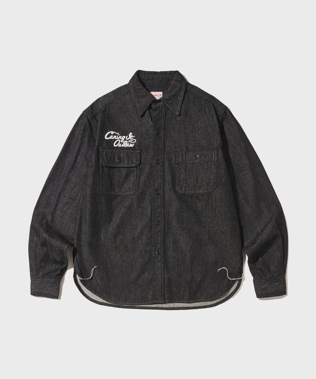 아웃스탠딩(OUTSTANDING) LOOSE FIT MECHANIC DENIM WORK SHIRT_BLACK